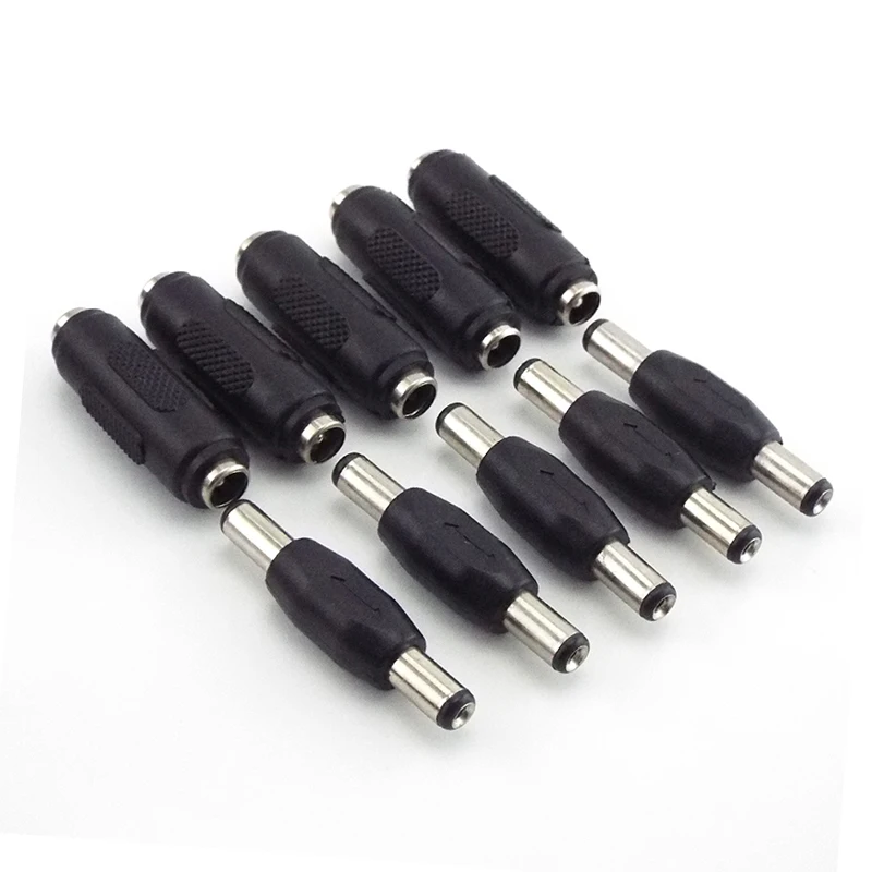 5.5mm*2.1mm Male To Male DC Power Plug Jack and Female To Female Socket Connector For CCTV Camcer Panel Mounting Adaptor