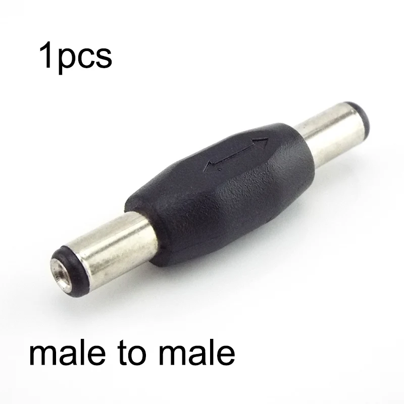 5.5mm*2.1mm Male To Male DC Power Plug Jack and Female To Female Socket Connector For CCTV Camcer Panel Mounting Adaptor