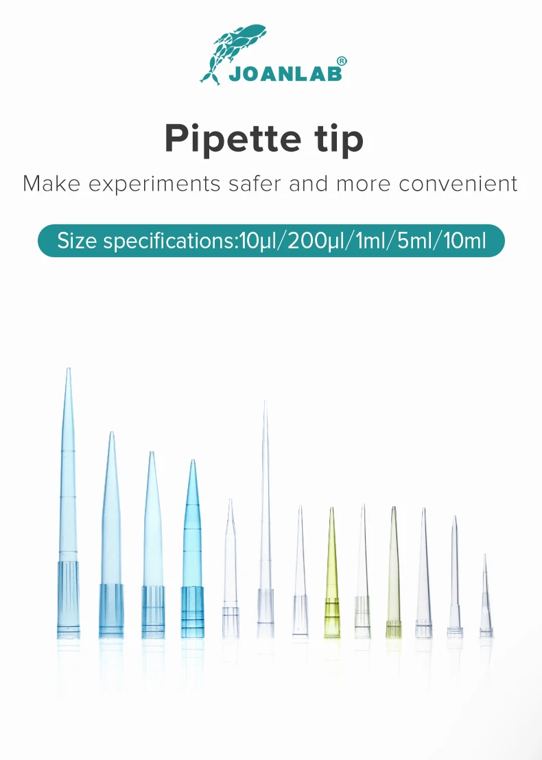 JOANLAB Laboratory Pipette Tips 10ul 200ul 1ml 5ml 10ml Micropipette Disposable Plastic Pipette Tip Chemistry Lab Supplies