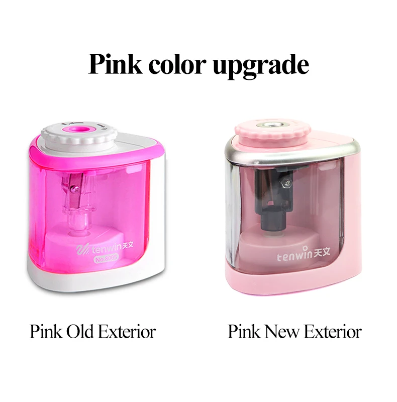 Tenwin Electric Auto Pencil Sharpener Safe Student Helical Steel Blade Sharpener for Artists Kids Adults Colored Pencils