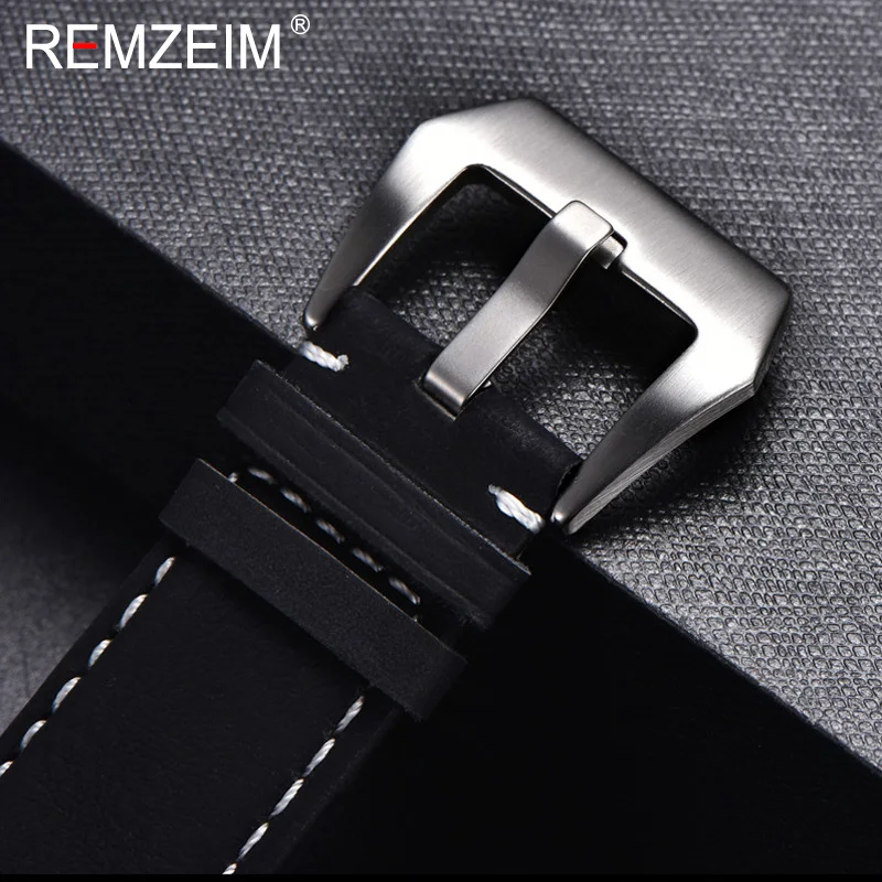Genuine Leather Watchband Bracelet Black Blue Brown Vintage Matte Watch Strap For Women Men 18mm 20mm 22mm 24mm Wrist Band