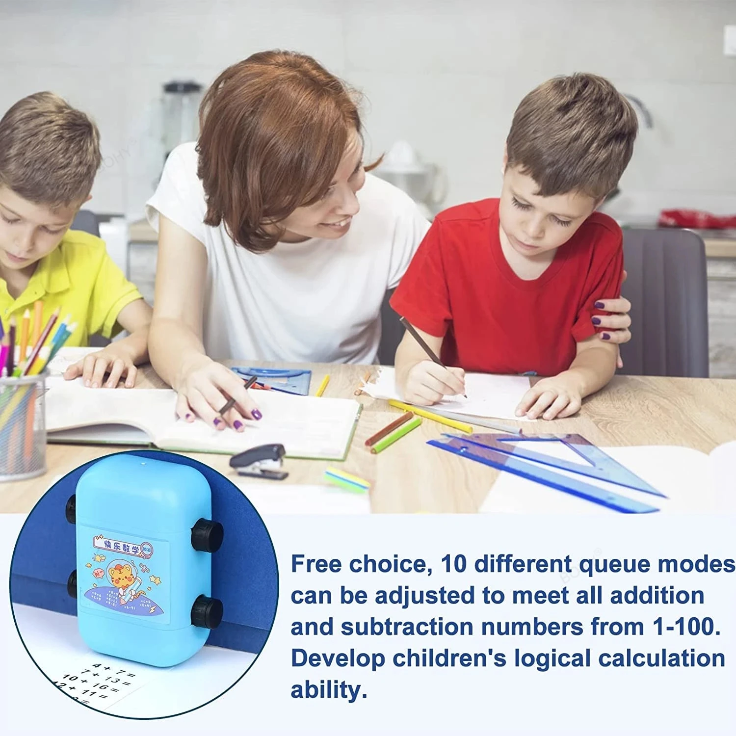 Teaching Stamp 2 in 1Fill In The Blank Roller Reusable Math Roller Stamp Design Digital Stamp Within 100 Math Practice