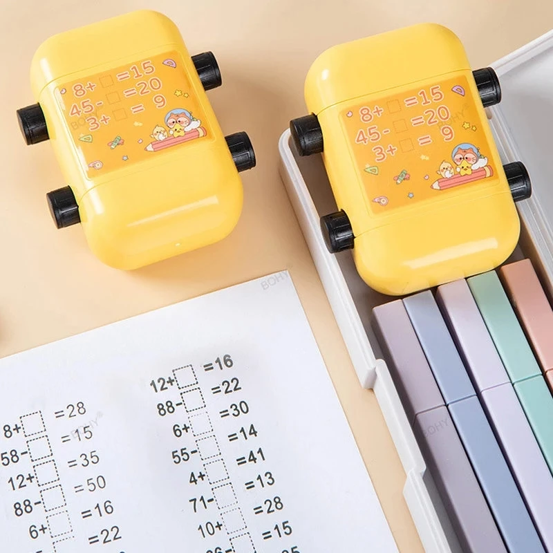 Teaching Stamp 2 in 1Fill In The Blank Roller Reusable Math Roller Stamp Design Digital Stamp Within 100 Math Practice