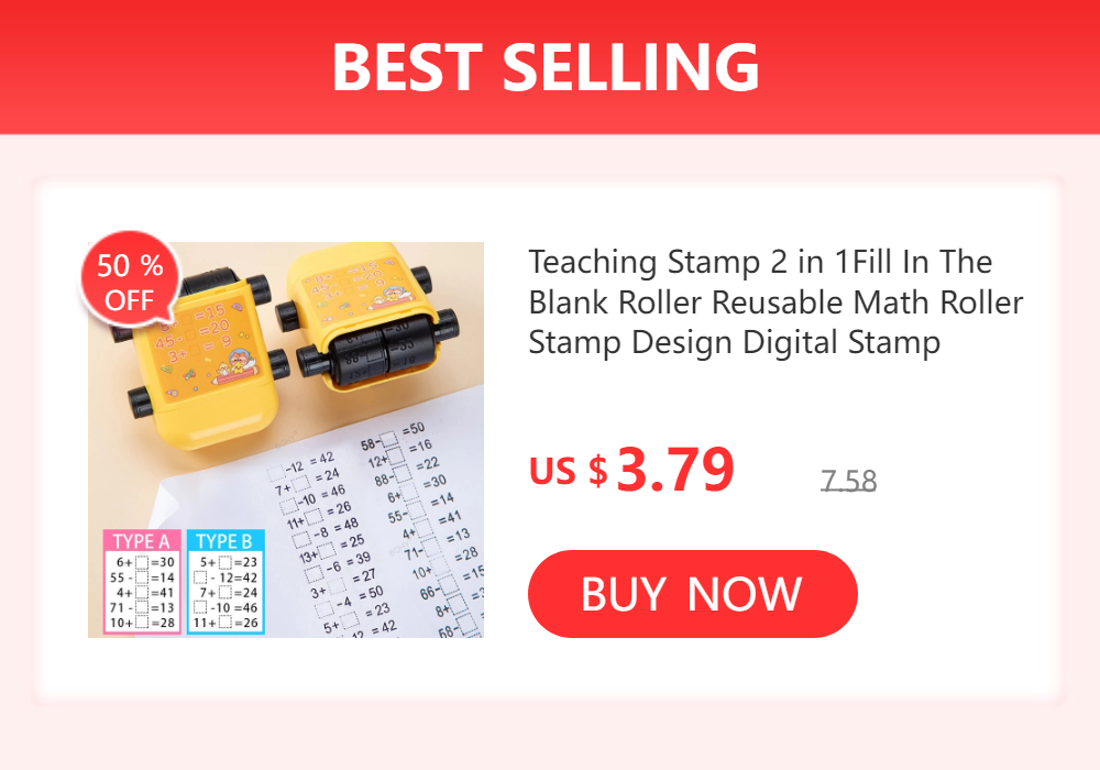 Teaching Stamp 2 in 1Fill In The Blank Roller Reusable Math Roller Stamp Design Digital Stamp Within 100 Math Practice