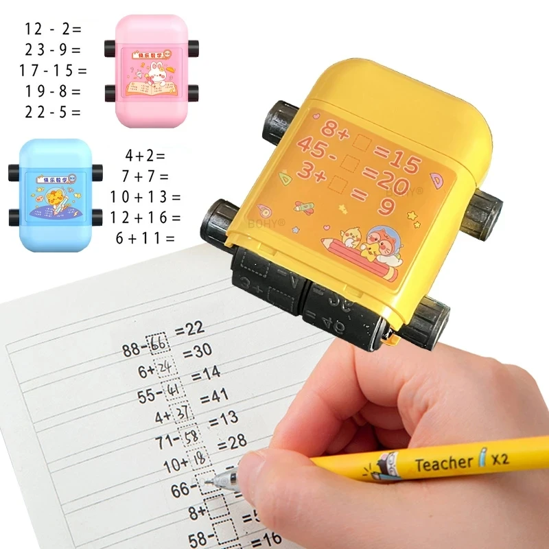Teaching Stamp 2 in 1Fill In The Blank Roller Reusable Math Roller Stamp Design Digital Stamp Within 100 Math Practice