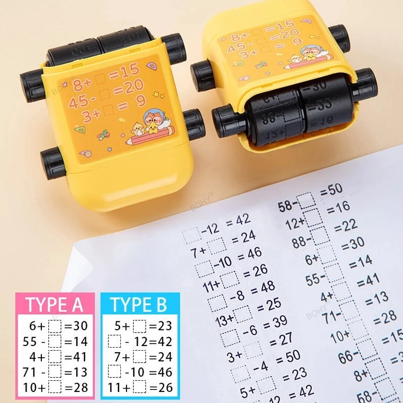 Teaching Stamp 2 in 1Fill In The Blank Roller Reusable Math Roller Stamp Design Digital Stamp Within 100 Math Practice