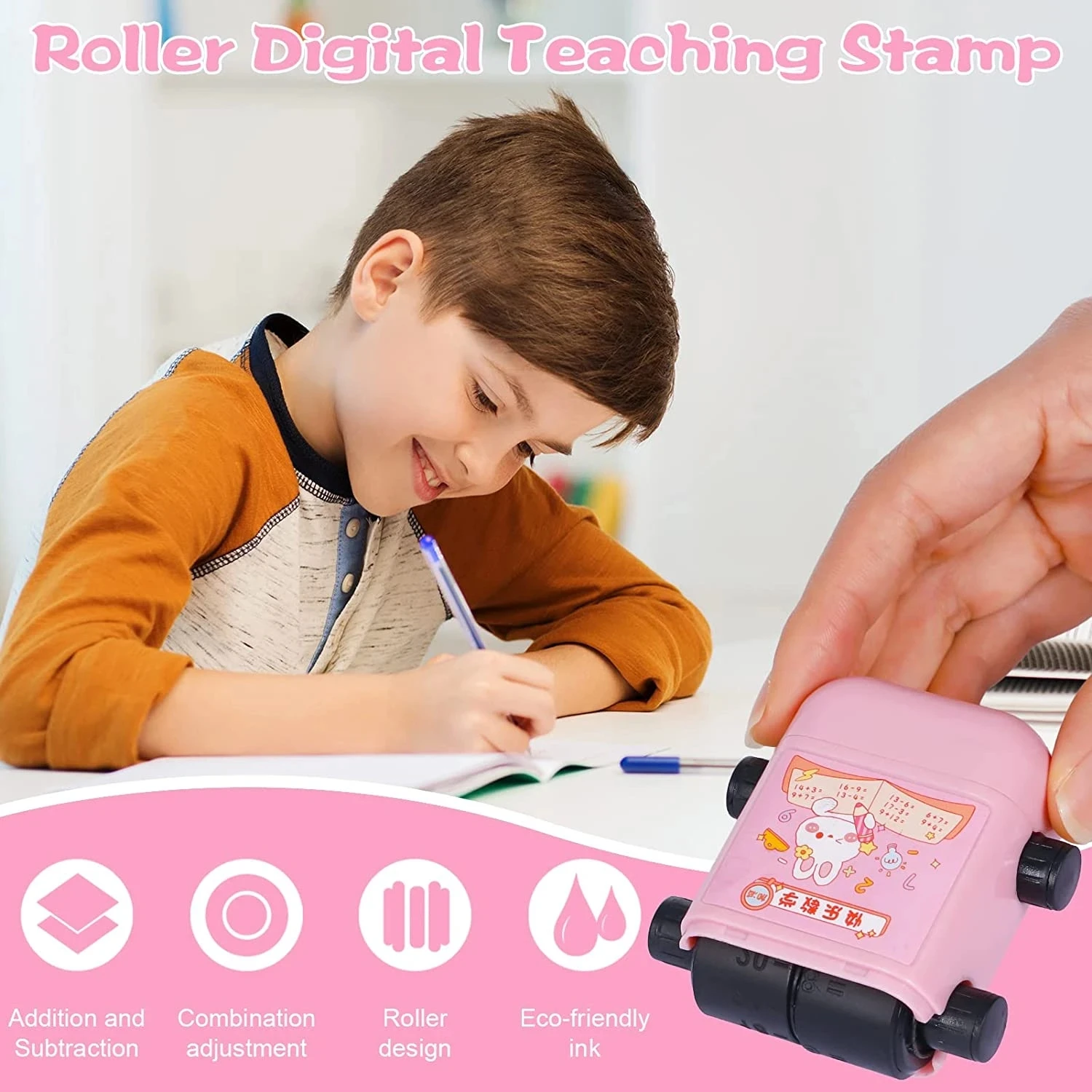Teaching Stamp 2 in 1Fill In The Blank Roller Reusable Math Roller Stamp Design Digital Stamp Within 100 Math Practice
