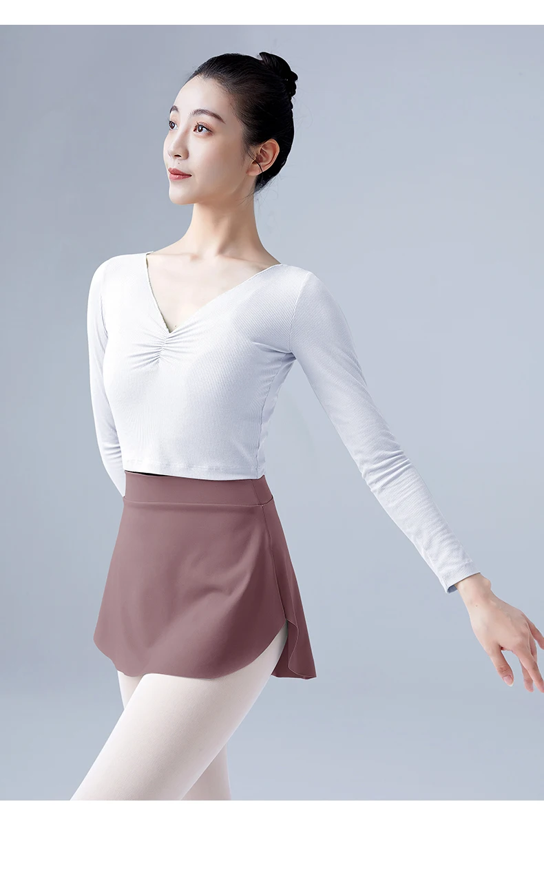 Side Split Ballet Skirts for Women Girls Short Dance Skirts Adult Ballerina A-line Skirts Ballet Dance Wear Dress 11 Colors