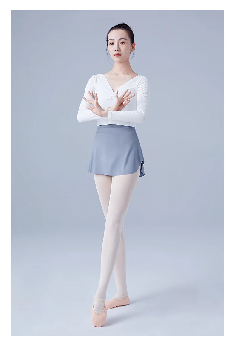 Side Split Ballet Skirts for Women Girls Short Dance Skirts Adult Ballerina A-line Skirts Ballet Dance Wear Dress 11 Colors