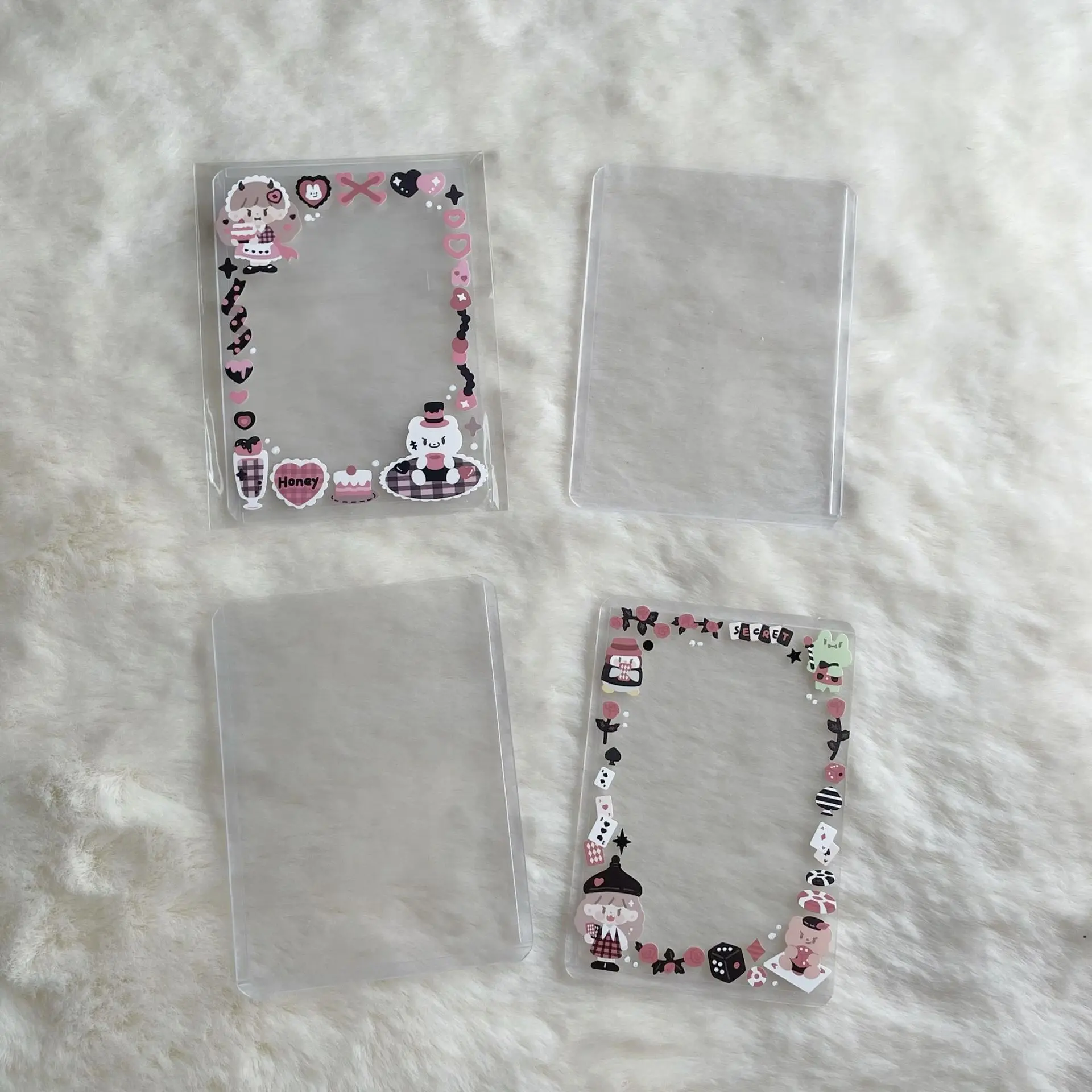 5 Pcs 10 Pcs Kpop Stationery ID Card Holder Acrylic Sheet Protector Photocard Holder Work Card Holder Korea Toploader Decor PVC