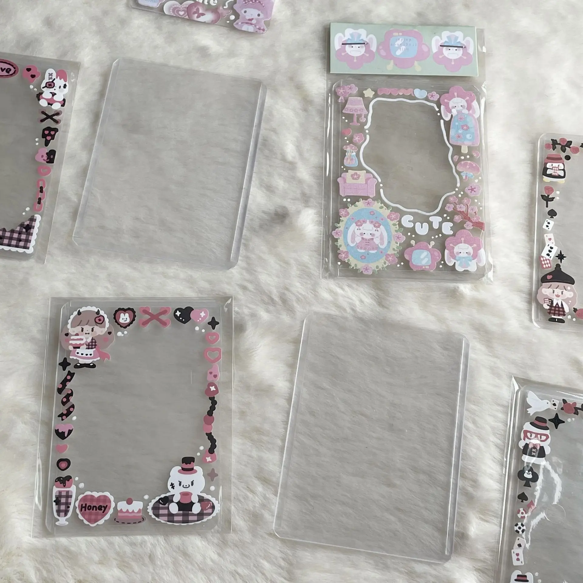 5 Pcs 10 Pcs Kpop Stationery ID Card Holder Acrylic Sheet Protector Photocard Holder Work Card Holder Korea Toploader Decor PVC
