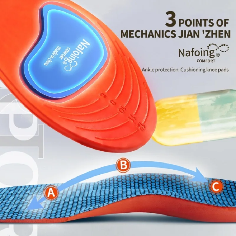Sport Orthopedic Insoles for Feet Men Women EVA Breathable Shock Absorption Shoes Insole for Running Basketball Sport Care Pads