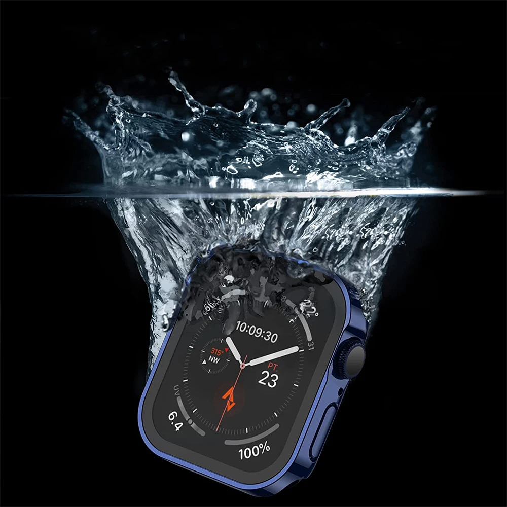 Waterproof Watch Case+Glass for Apple Watch 40/41/42/44/45/46mm, Scratch-Resistant Protective Case, for Series12 11 10 987654 SE