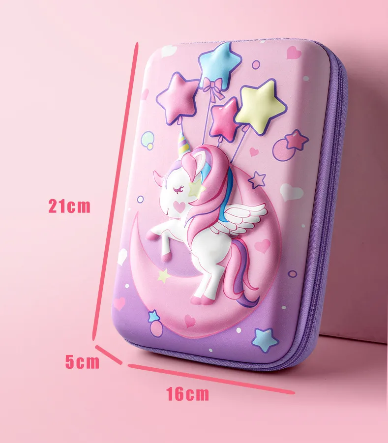 3D EVA unicorn Cute Pencil Case cartoon Stationery Box Girls Color Pencil Box Student Pen Case School Supplies Gifts ipad Case