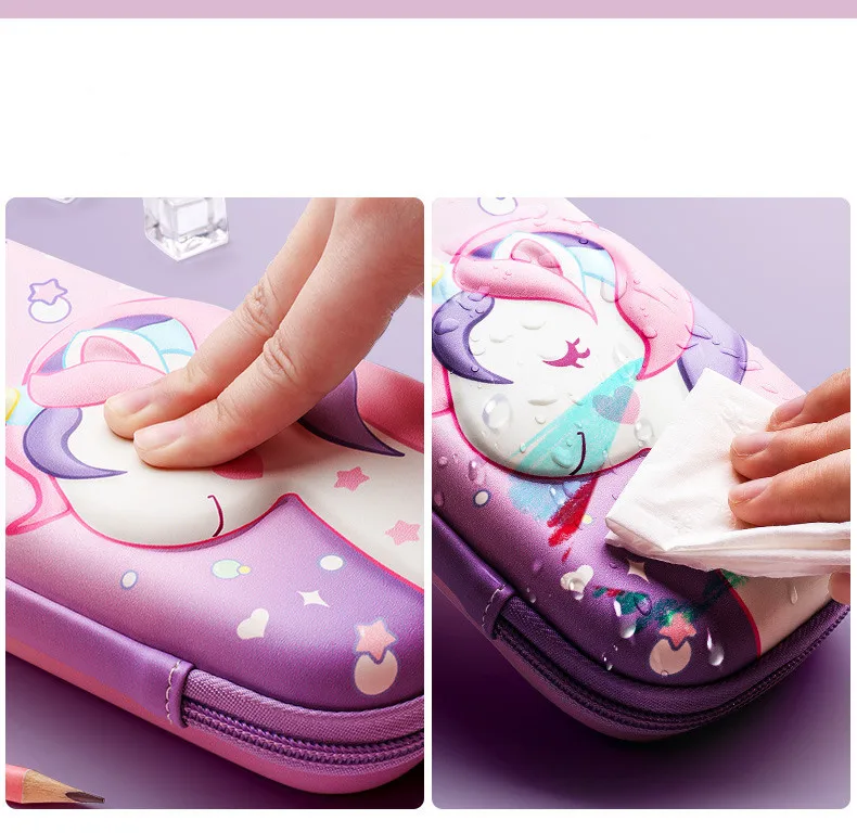 3D EVA unicorn Cute Pencil Case cartoon Stationery Box Girls Color Pencil Box Student Pen Case School Supplies Gifts ipad Case
