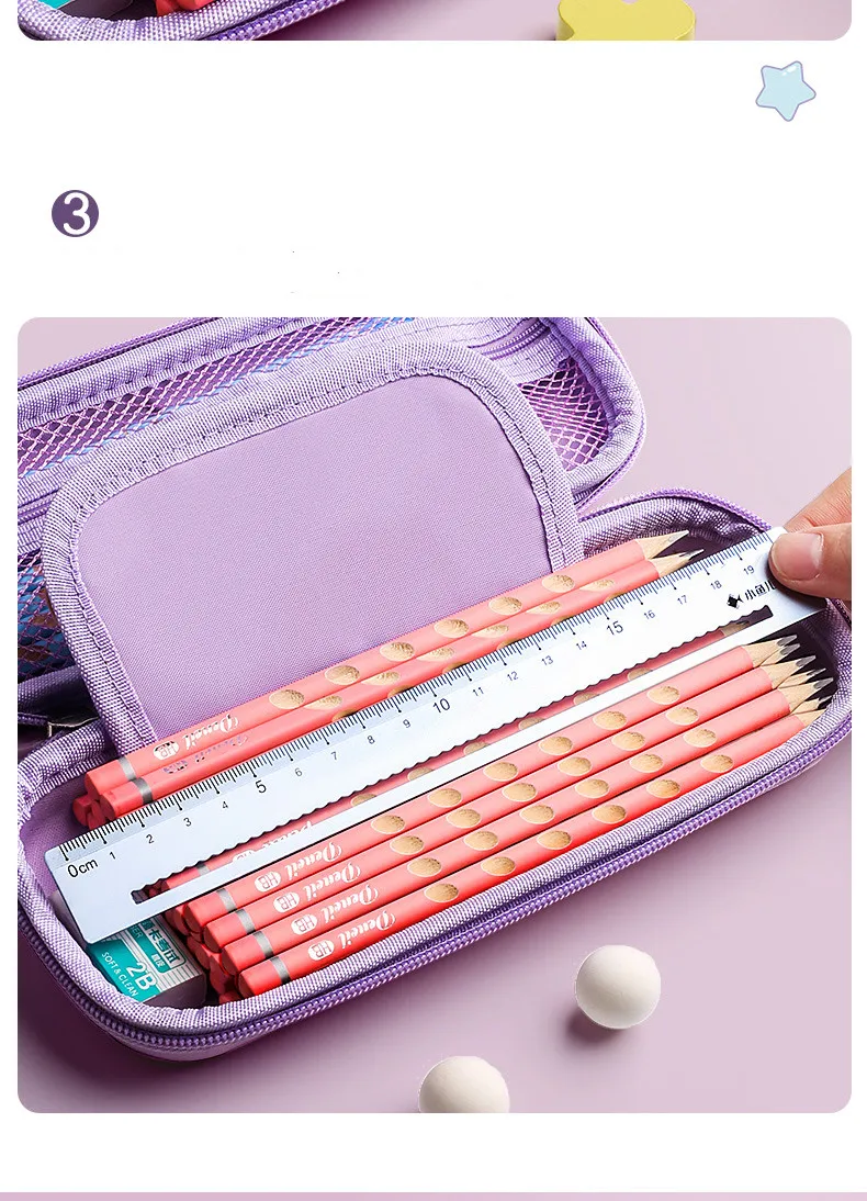 3D EVA unicorn Cute Pencil Case cartoon Stationery Box Girls Color Pencil Box Student Pen Case School Supplies Gifts ipad Case