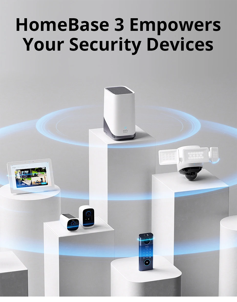eufy Security S380 HomeBase 3 Edge Security Center Local Expandable Storage up to 16TB eufy Security Product Compatibility