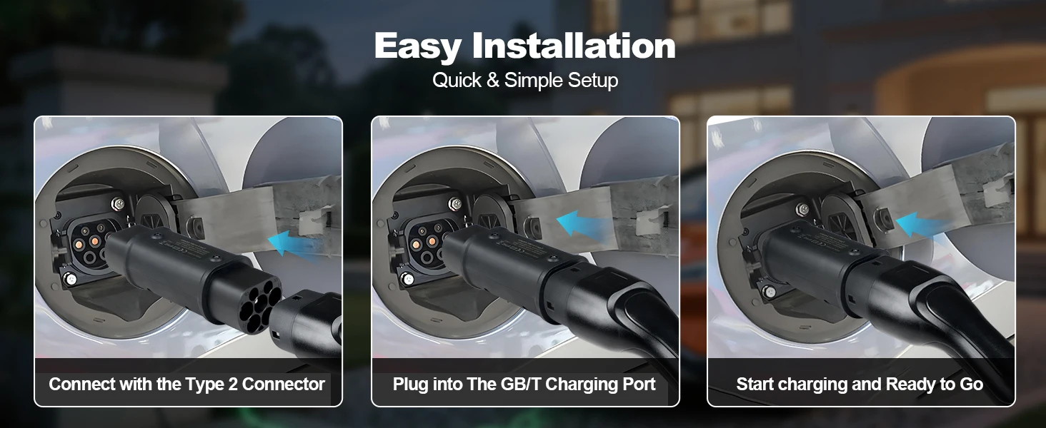 Kolanky 32A 7.2 KW Type 2 to Type 1 Adapter Type 1 To Type 2 Conventor Type 2 To GBT Adapter Charging Electric Vehicle Cars