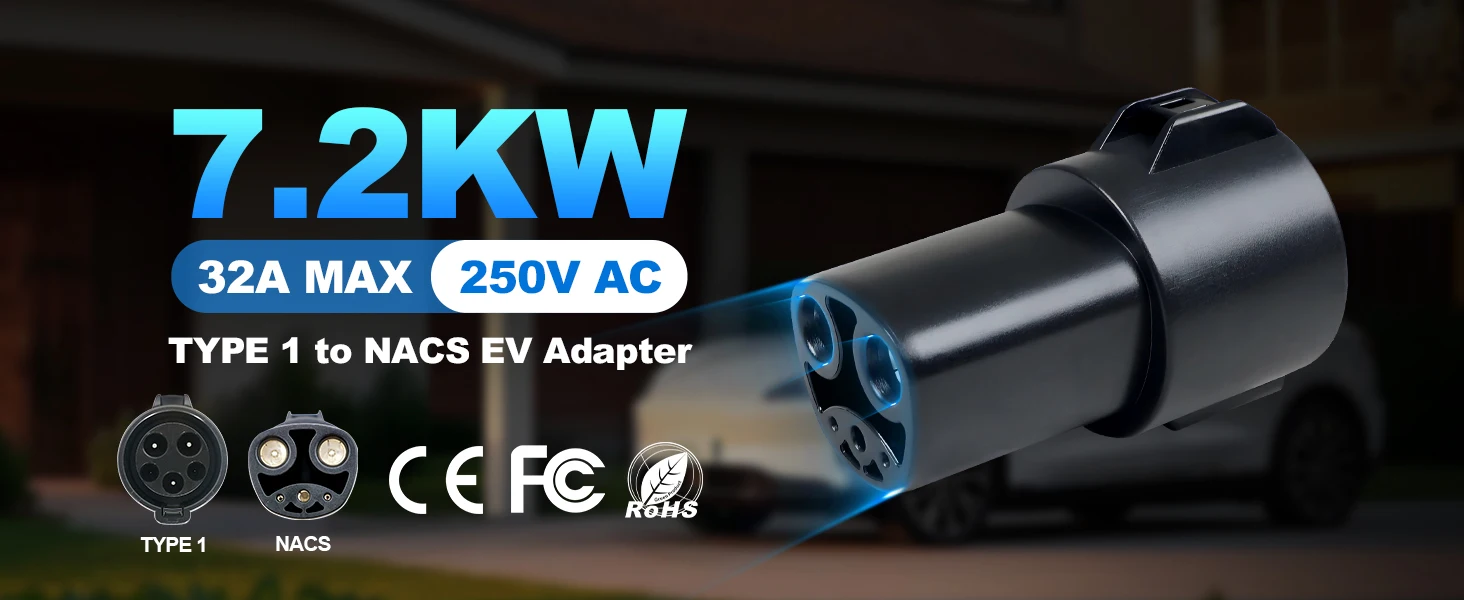 Kolanky 32A 7.2 KW Type 2 to Type 1 Adapter Type 1 To Type 2 Conventor Type 2 To GBT Adapter Charging Electric Vehicle Cars