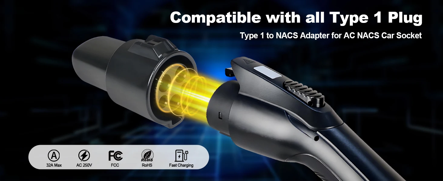 Kolanky 32A 7.2 KW Type 2 to Type 1 Adapter Type 1 To Type 2 Conventor Type 2 To GBT Adapter Charging Electric Vehicle Cars