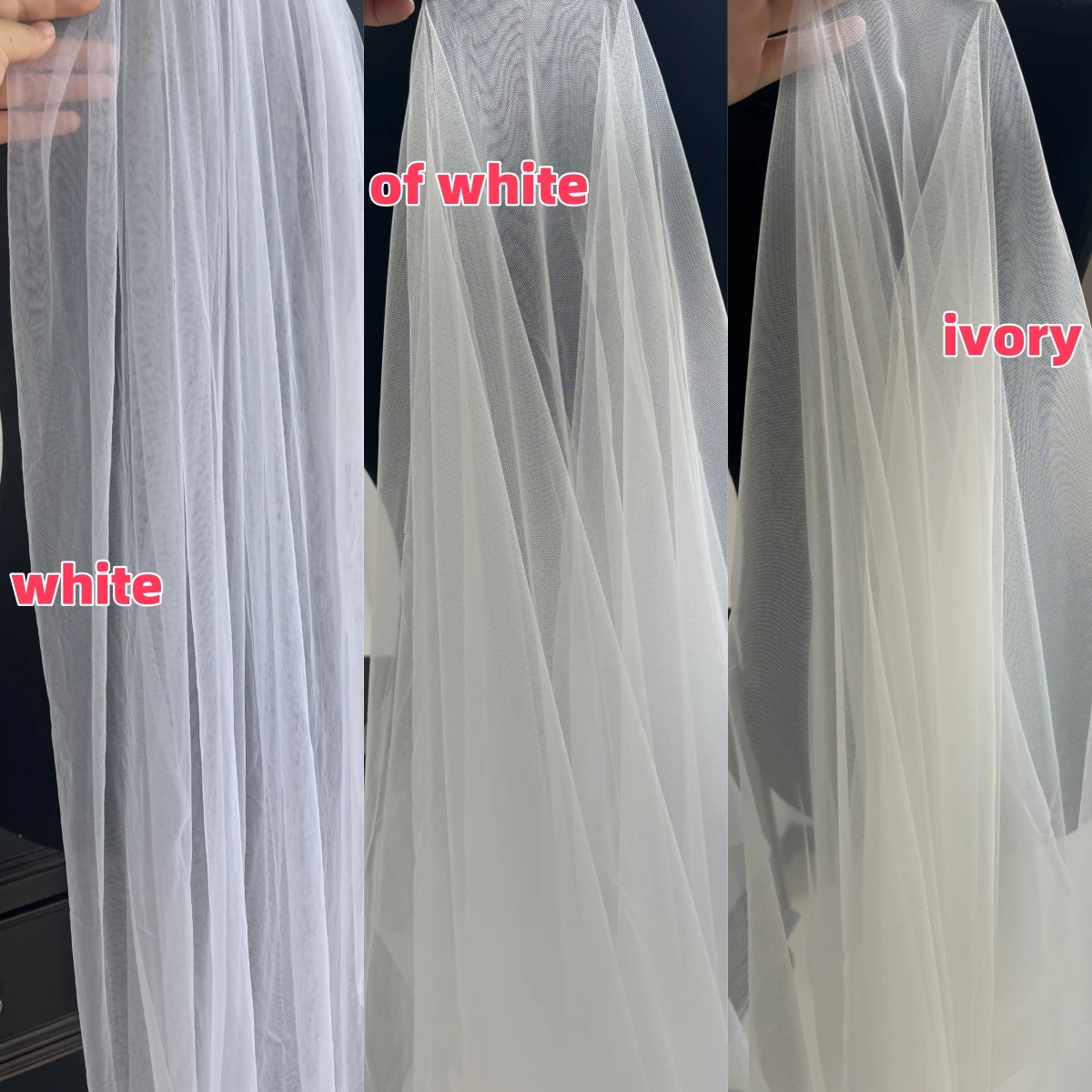 TOPQUEEN V131 2 Tier Minimalist Wedding Veil with Blusher Veil for Bride Bachelorette Party Bride Accessories Bridal Veils