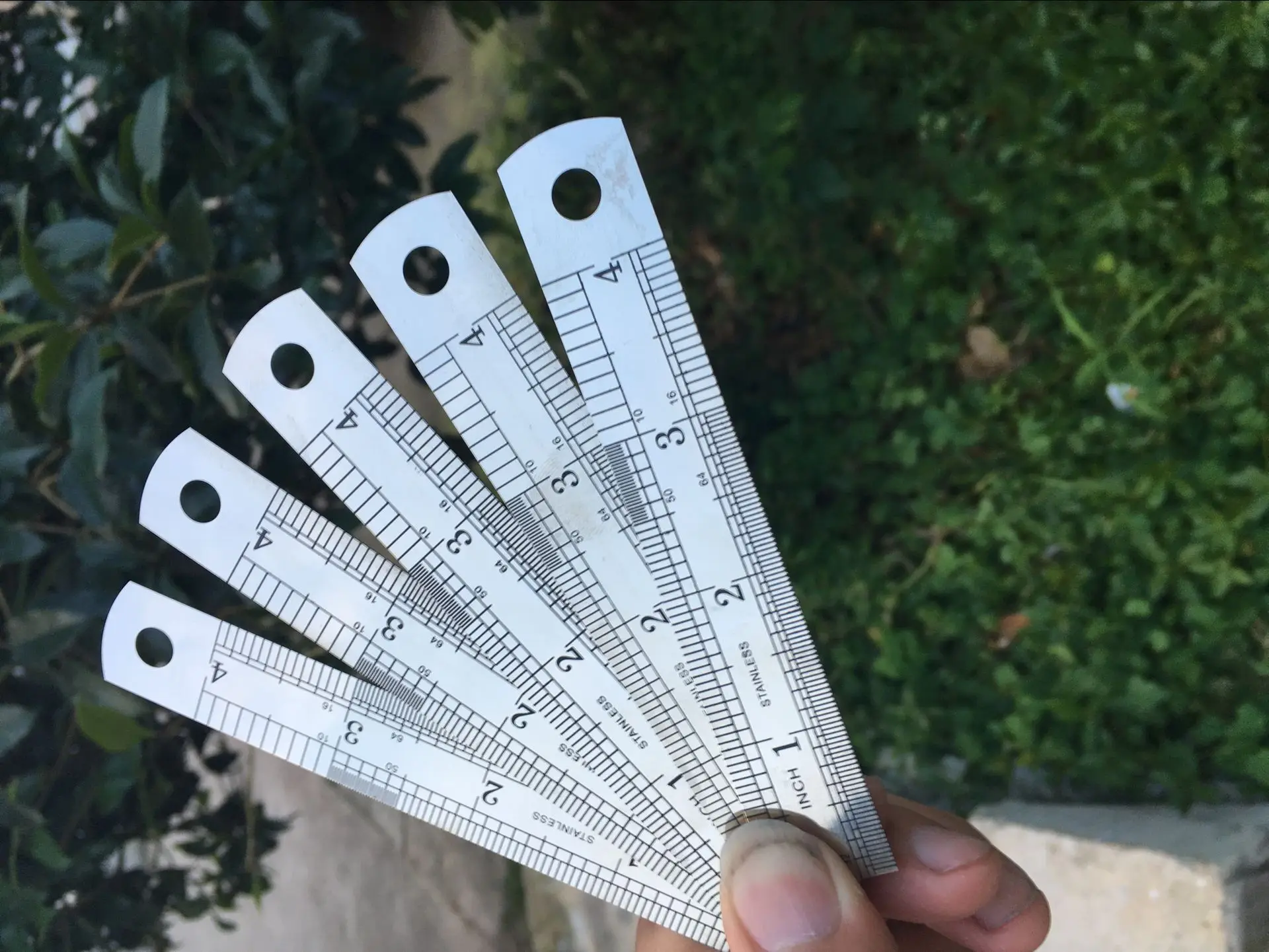 10cm Stainless Steel Metal Straight Ruler Double Scale Inch Measure Tool Office School Supply Artist Student Drawing Stationery