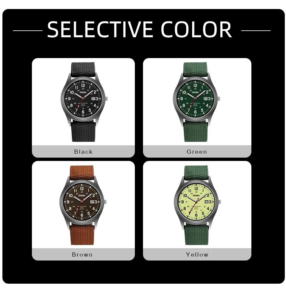 Fashion Mens Watches Luminous Hands Clock Luxury Military Sports Calendar Quartz Wristwatch Men Casual Nylon Watch Reloj Hombre