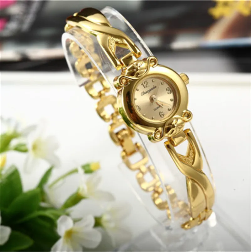 Golden Bracelet Watch For Women Small Dial Luxury Ladies Wristwatch Steel Elegant Quartz Female Clock Fashion Gift Reloj Mujer