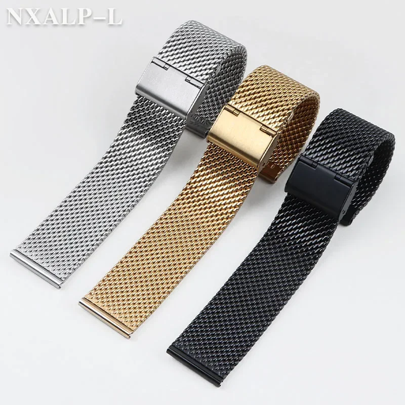1.0 Milanese Mesh Loop Stainless Steel Watch Band Bracelet 18mm 20mm 22mm 24mm Bracelet 3mm Thickness Strap for DW for Omega