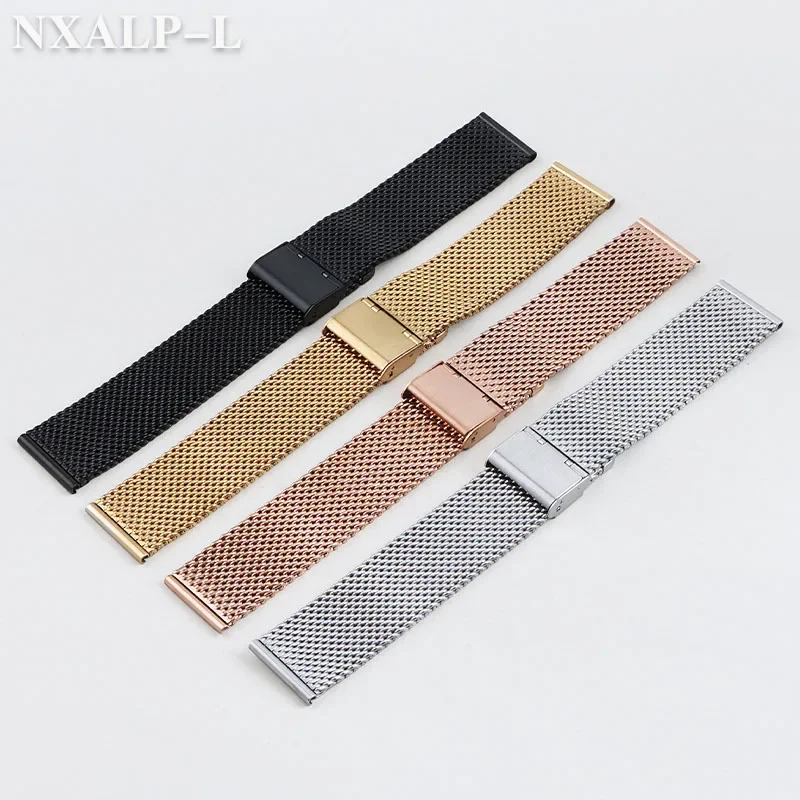 1.0 Milanese Mesh Loop Stainless Steel Watch Band Bracelet 18mm 20mm 22mm 24mm Bracelet 3mm Thickness Strap for DW for Omega