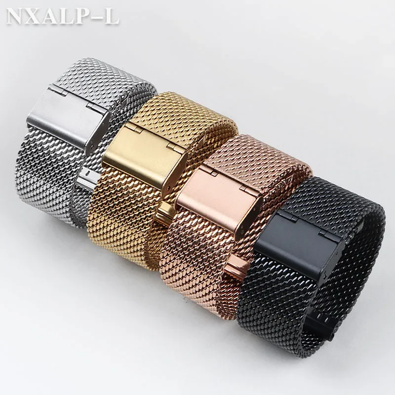 1.0 Milanese Mesh Loop Stainless Steel Watch Band Bracelet 18mm 20mm 22mm 24mm Bracelet 3mm Thickness Strap for DW for Omega