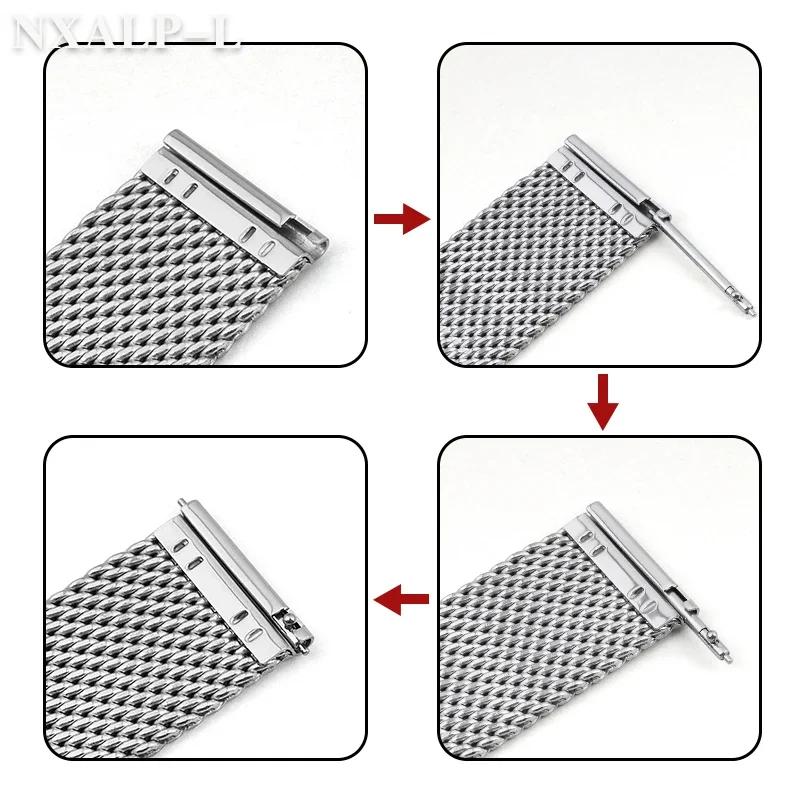 1.0 Milanese Mesh Loop Stainless Steel Watch Band Bracelet 18mm 20mm 22mm 24mm Bracelet 3mm Thickness Strap for DW for Omega