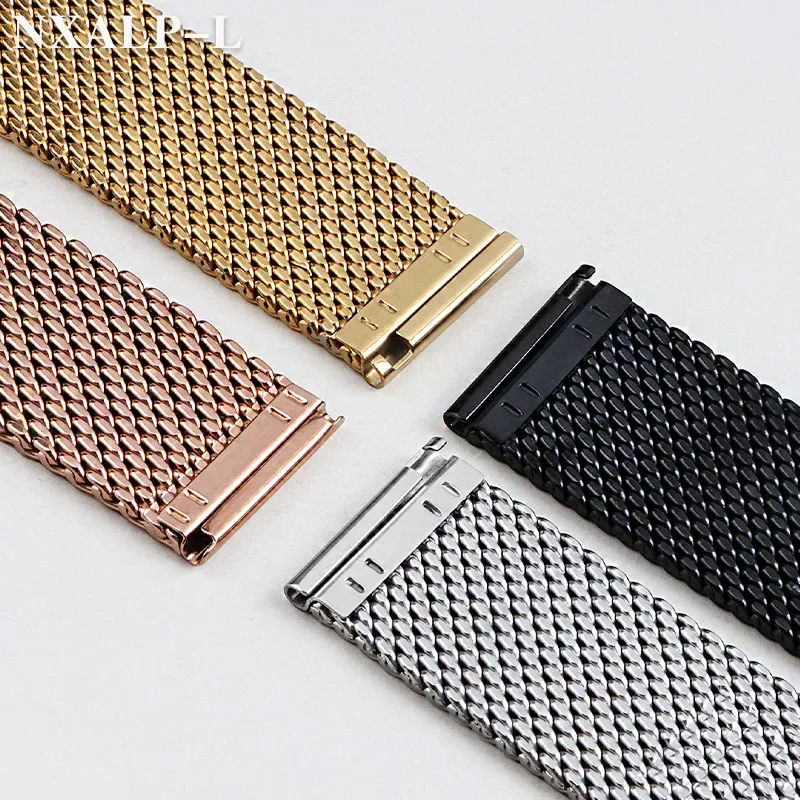 1.0 Milanese Mesh Loop Stainless Steel Watch Band Bracelet 18mm 20mm 22mm 24mm Bracelet 3mm Thickness Strap for DW for Omega
