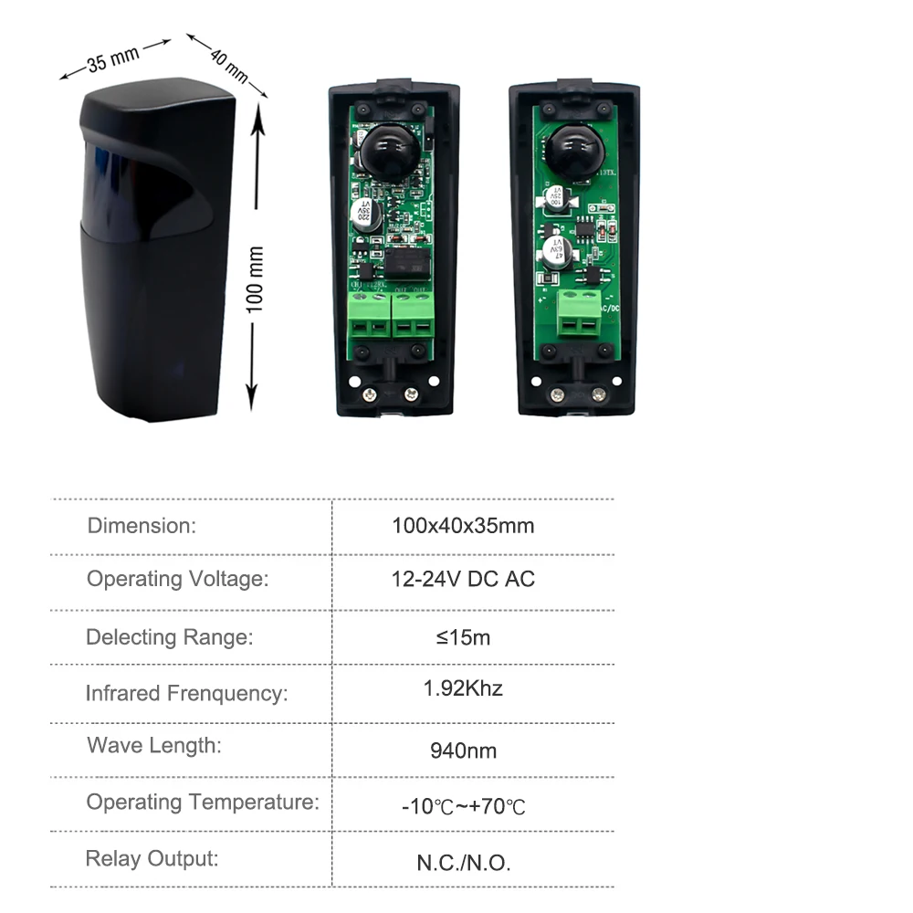 Sensor Infrared Safety Beam Photocell Detector for Garage Gate Door