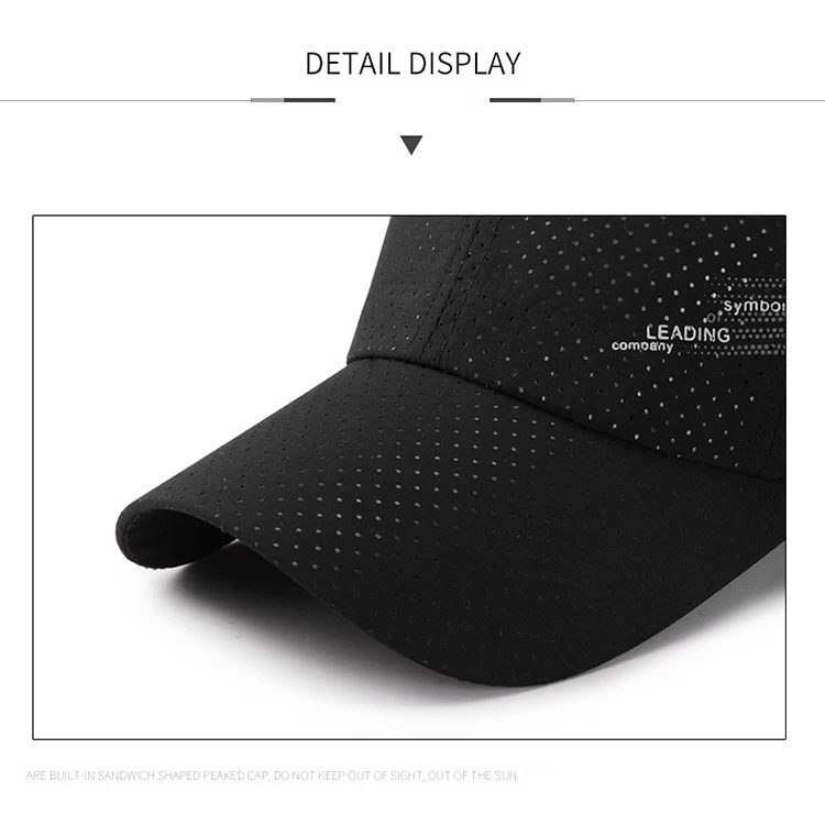 Summer Outdoor Sports Cap Golf Fishing Hat Quick Drying Sun Hat Adjustable Unisex Baseball Cap for Women Men