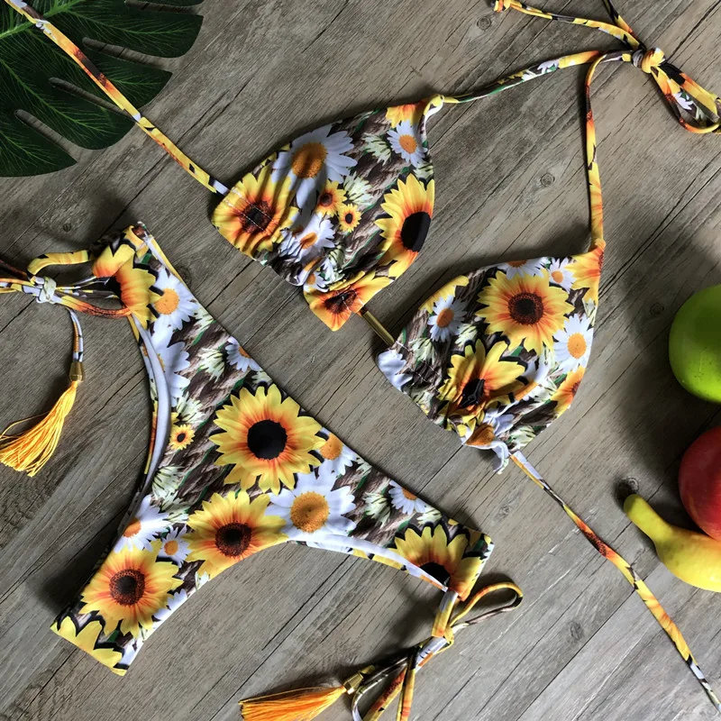 RUOTONGSEPT Sexy Print Bikinis Set Women Swimsuit Bandage Two-Piece Swimwear Brazilian Biquínis Beachwear Bathing Suit 2022 New