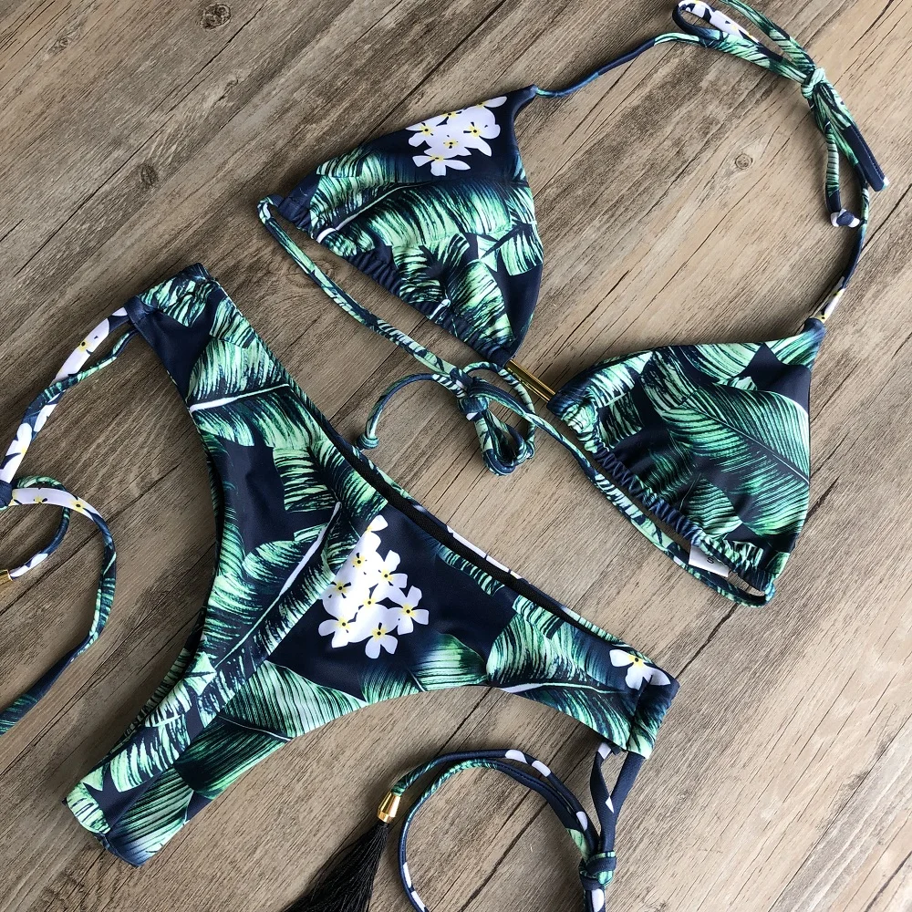 RUOTONGSEPT Sexy Print Bikinis Set Women Swimsuit Bandage Two-Piece Swimwear Brazilian Biquínis Beachwear Bathing Suit 2022 New