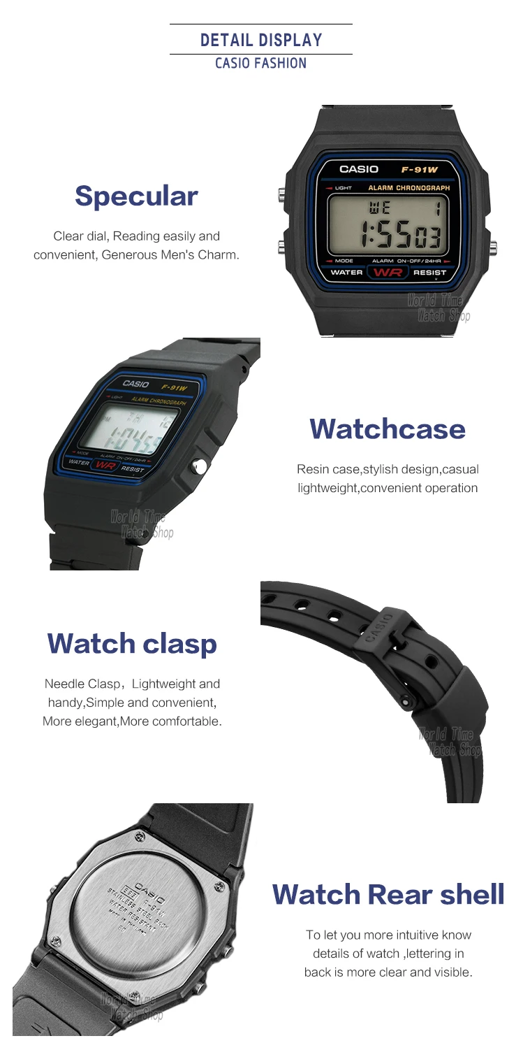 Casio Watch Men Top Luxur Set Military LED Relogio Digital Watch Sport Waterproof Quartz Men Watch Neutral Watches F91W Series