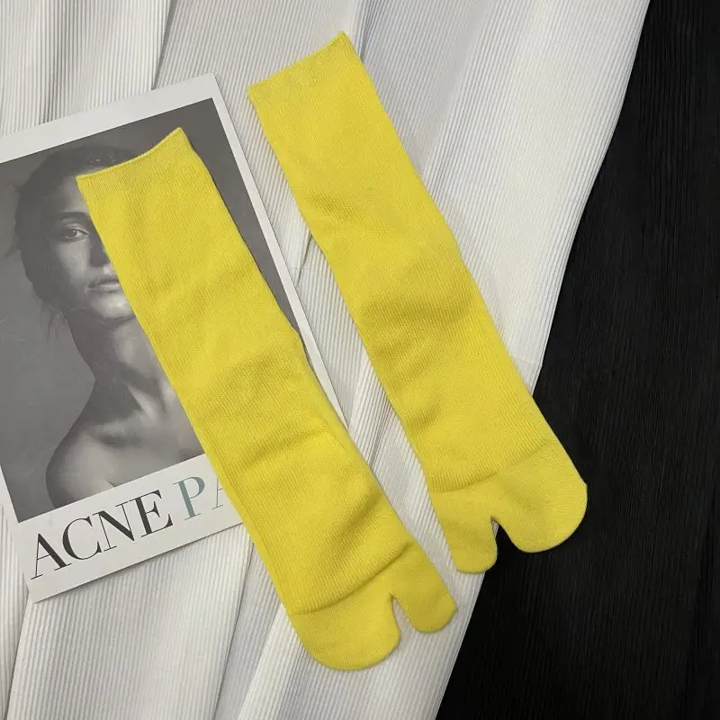 High Quality Combed Cotton Split Toe Socks Unisex Simple Comfortable Two-Toed Socks Japanese Harajuku Men Women's Tabi Socks