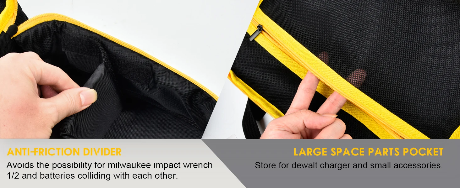 (CASE ONLY) Impact Driver Bag Case Compatible with DEWALT 20V MAX XR DCF900P1 DCF900B DCF891B DCF961B DCF899B Cordless Impact