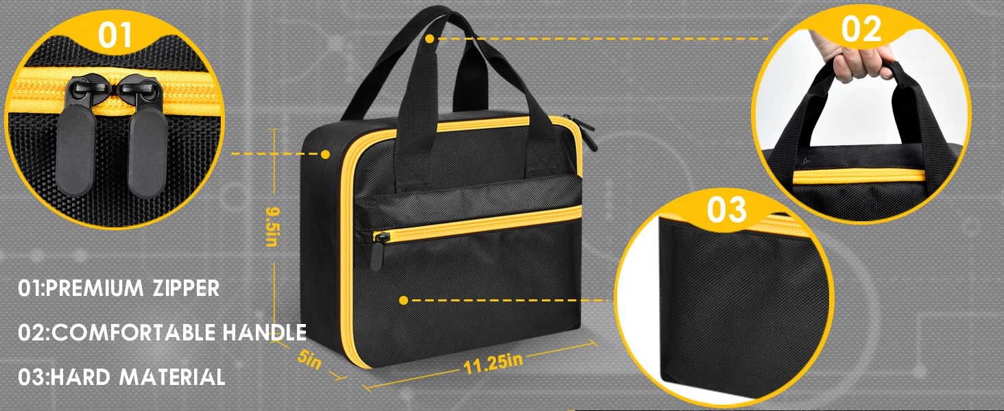 (CASE ONLY) Impact Driver Bag Case Compatible with DEWALT 20V MAX XR DCF900P1 DCF900B DCF891B DCF961B DCF899B Cordless Impact