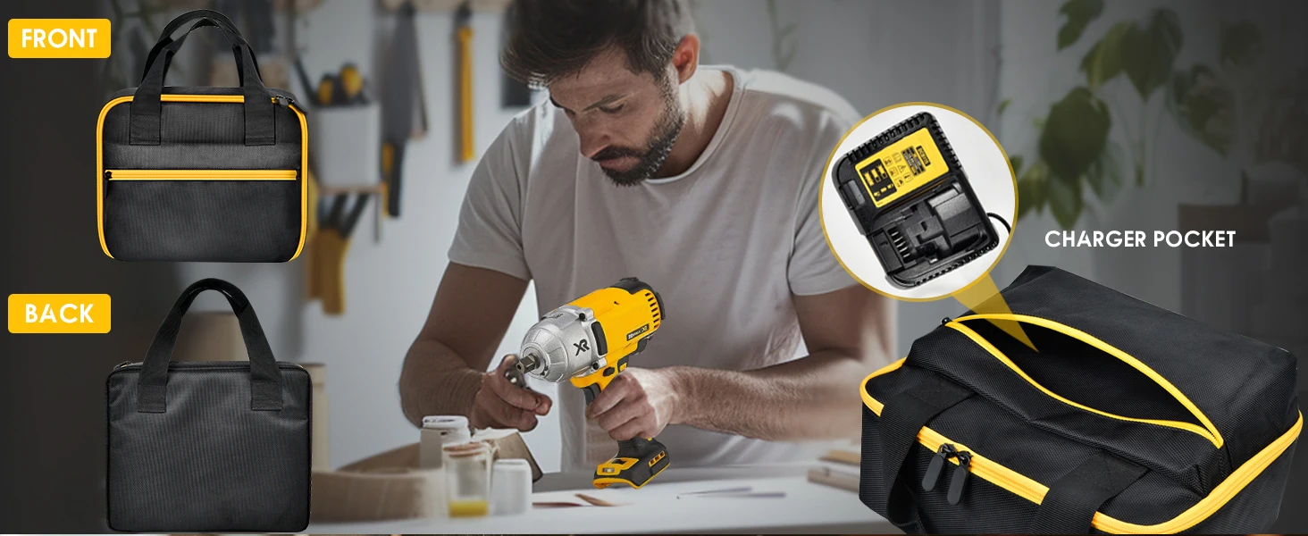(CASE ONLY) Impact Driver Bag Case Compatible with DEWALT 20V MAX XR DCF900P1 DCF900B DCF891B DCF961B DCF899B Cordless Impact