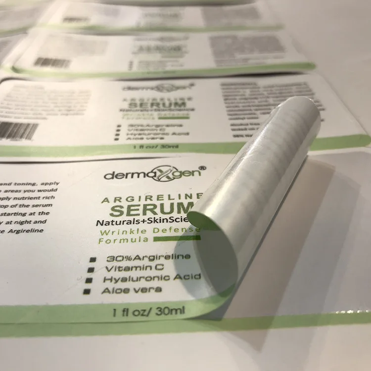 Customized Waterproof Vinyl Health Care Bottle Stikcers with Barcode Printed Matte Self Seal Packaging Labels for Plastic Jars