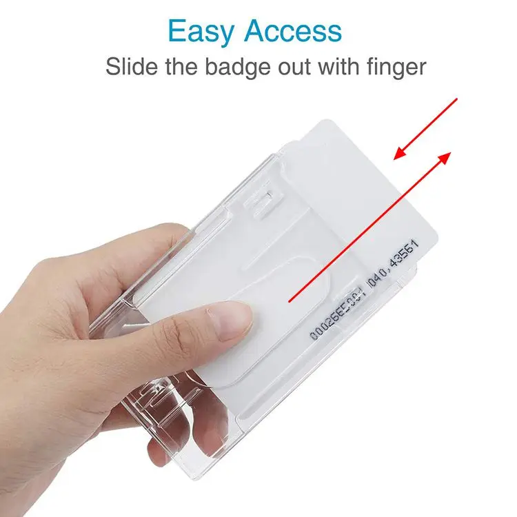 1pc Pass Work Card Cover Dual Card Slot Hold Working Permit Case Transparent Badge Holder PC Plastic Exhibition ID Card Tag