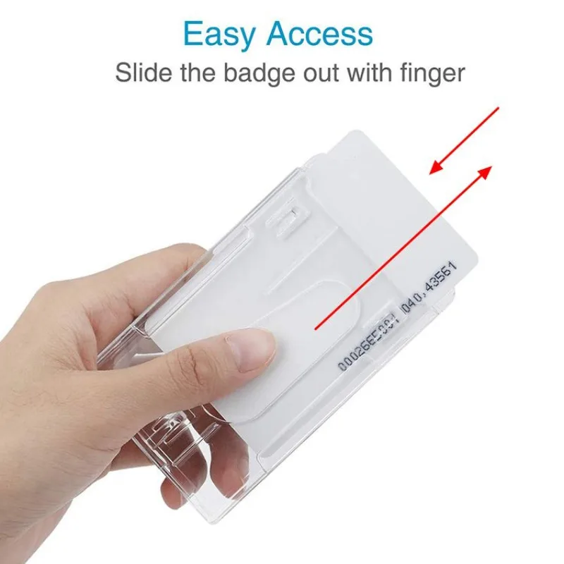 1pc Pass Work Card Cover Dual Card Slot Hold Working Permit Case Transparent Badge Holder PC Plastic Exhibition ID Card Tag
