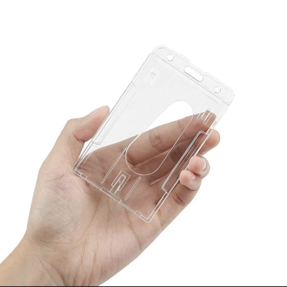 1pc Pass Work Card Cover Dual Card Slot Hold Working Permit Case Transparent Badge Holder PC Plastic Exhibition ID Card Tag