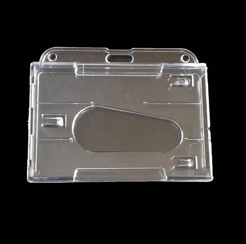 1pc Pass Work Card Cover Dual Card Slot Hold Working Permit Case Transparent Badge Holder PC Plastic Exhibition ID Card Tag