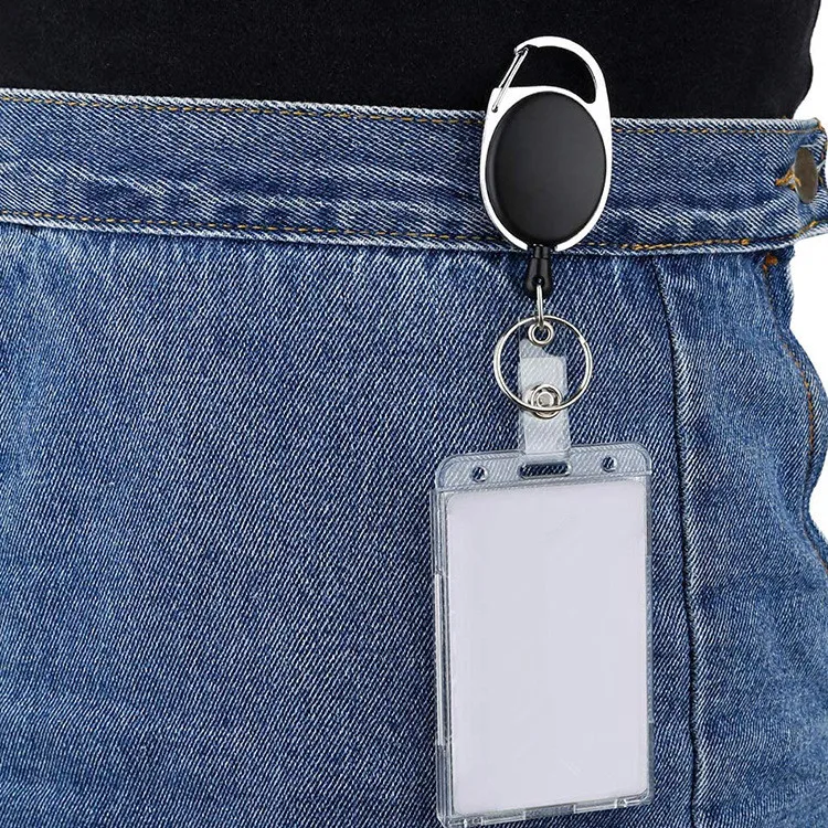 1pc Pass Work Card Cover Dual Card Slot Hold Working Permit Case Transparent Badge Holder PC Plastic Exhibition ID Card Tag