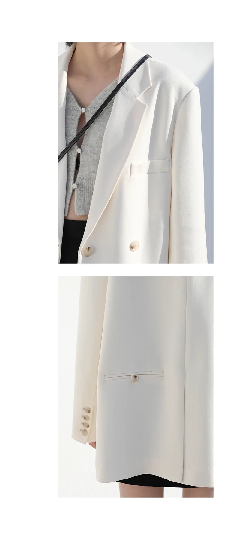 CHIC VEN 2026 Fashion Women's Blazer Office Lady Long Sleeve Double-breasted Mid-length Casual Coat Ladies Outerwear Stylish Top