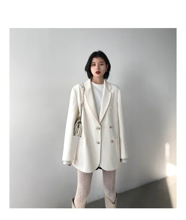 CHIC VEN 2026 Fashion Women's Blazer Office Lady Long Sleeve Double-breasted Mid-length Casual Coat Ladies Outerwear Stylish Top